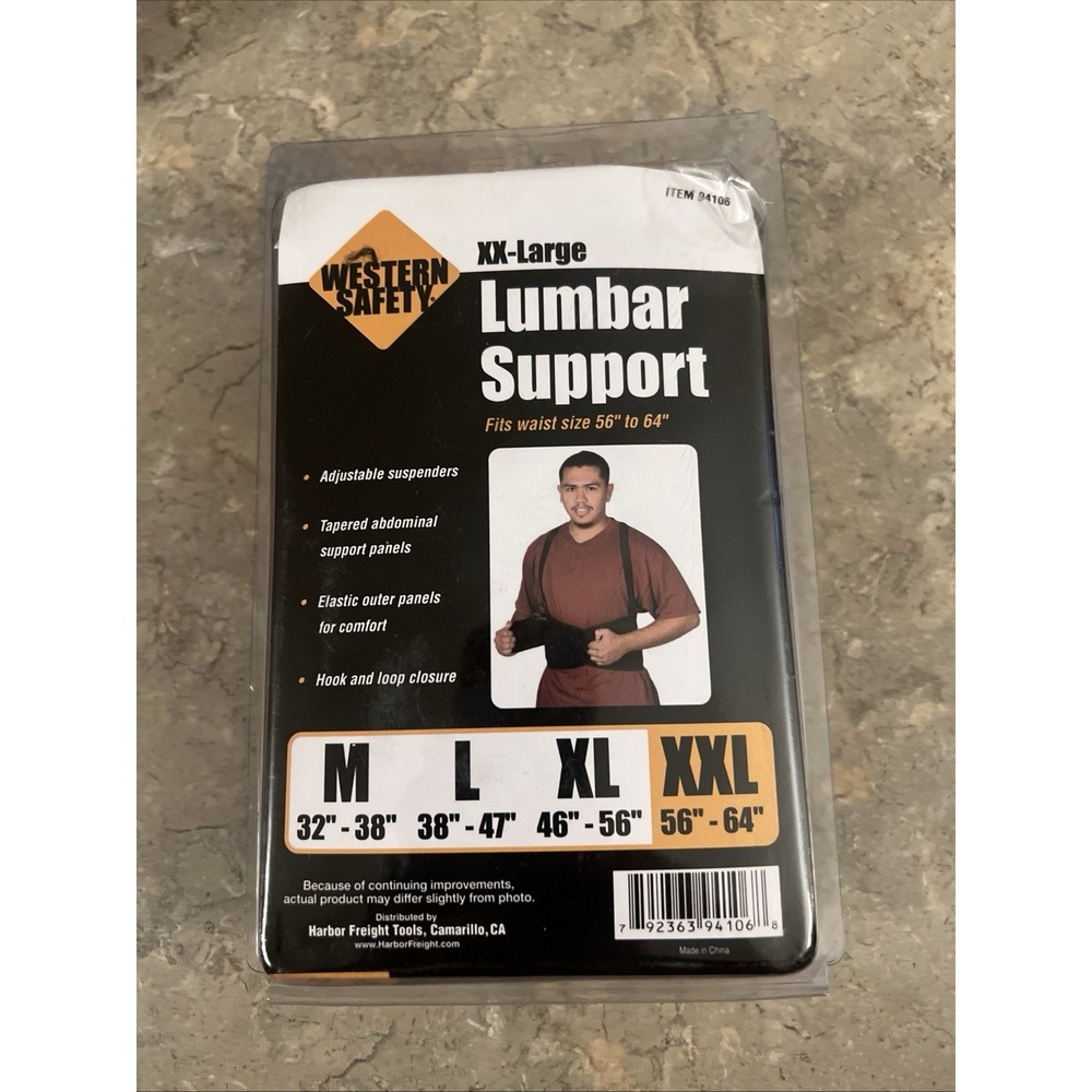 Western Safety 2XL Lumbar Support Belt  Fits 56"-64"
